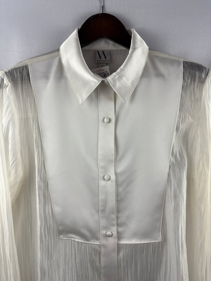 Women’s Worthington XL Sheer Cream Button Up