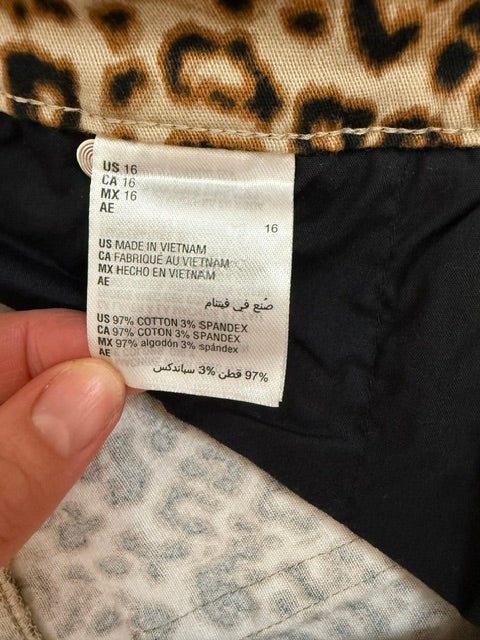 Charter Club Lexington Straight Cheetah Pant Sz16 NWT