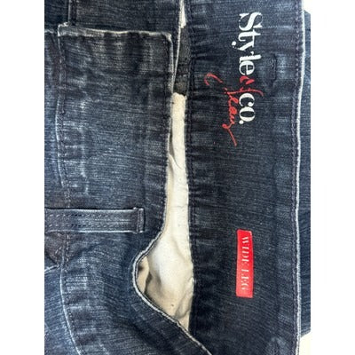 Women’s Style & Co Dark Blue Denim Wide Leg Jeans