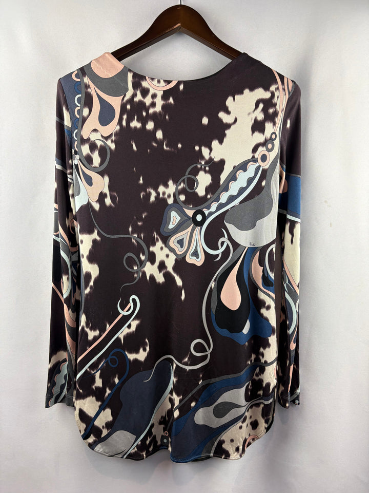 Women’s Emilio Pucci Size 8 Long Sleeve Patterned Blouse