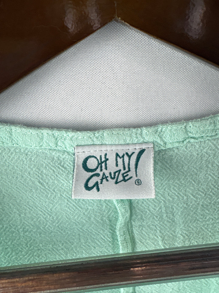 Women’s Oh My Gauze! XXL Seafoam Blue Sleeveless Blouse