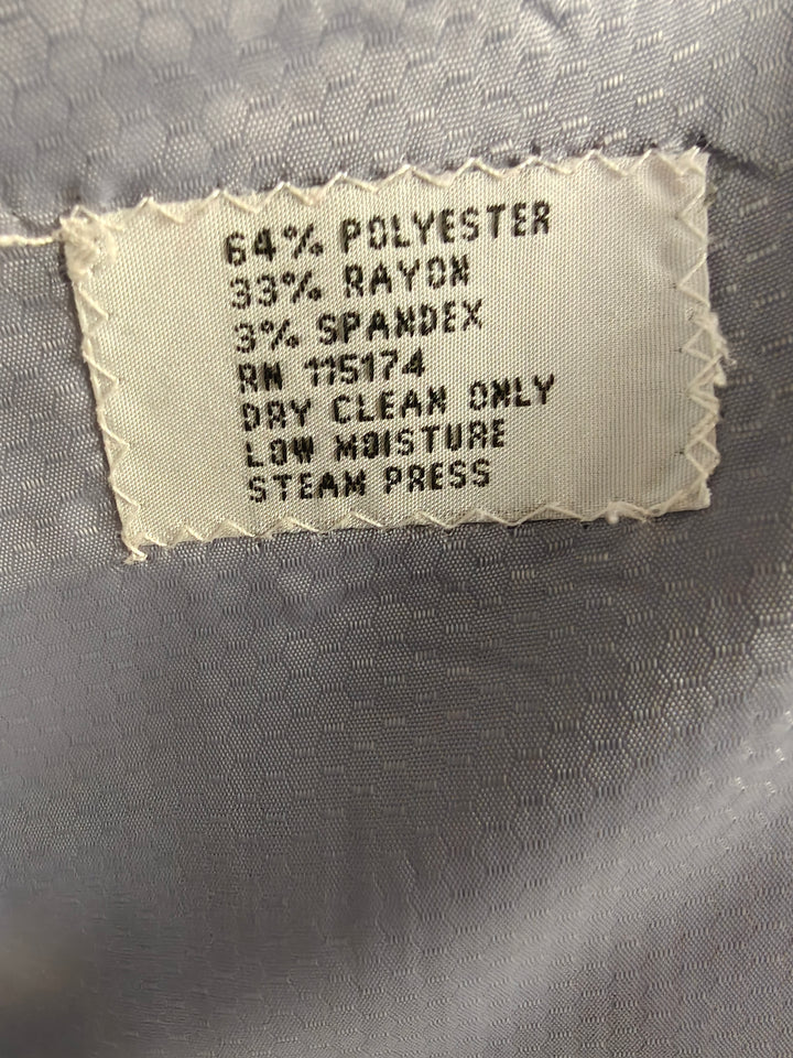 Lineage Men's Gray Windowpane 2 Piece Suit 42R Blazer & Dress Pants Stretch Classic Fit