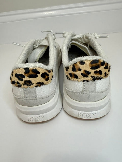 Roxy Joey Trainer Slip On Sneakers Leopard Detail Sz10