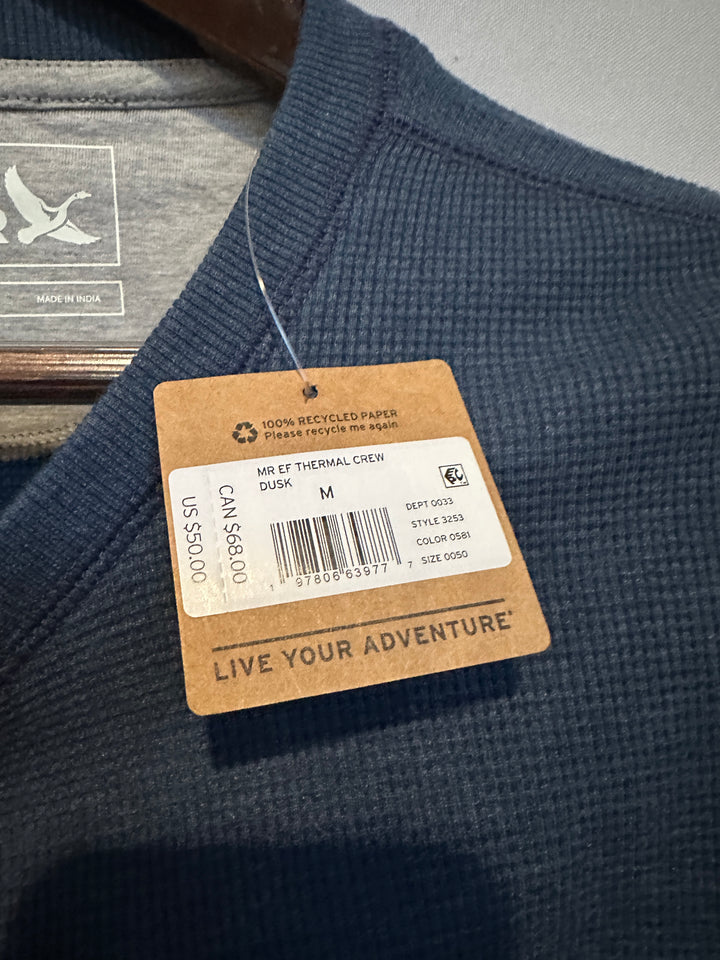 Men’s Eddie Bauer Blue Thermal Crew Neck Size M
