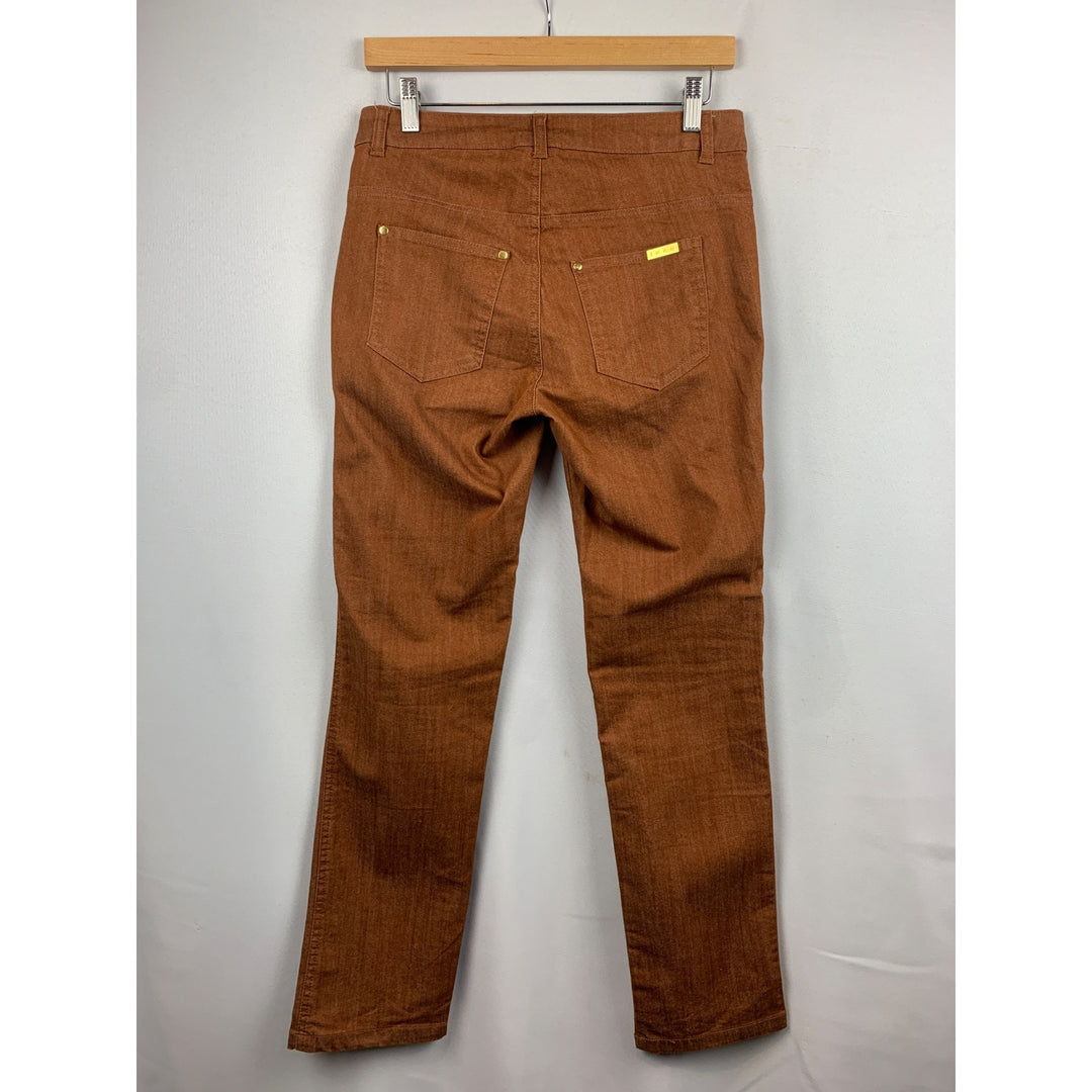 Iman Womens Straight-Leg Jeans S Brown