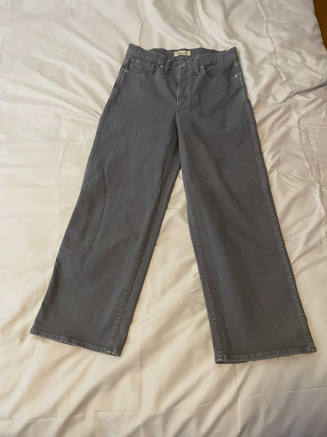 Madewell Gray Wide-Leg High-Rise Jeans / Size 28