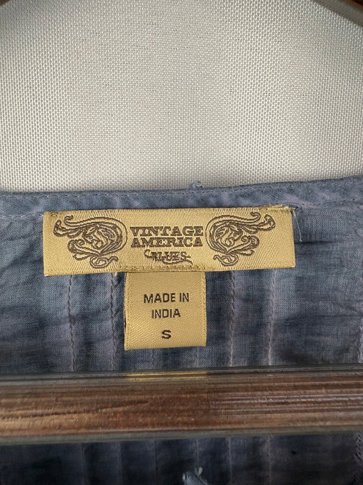 Women’s Vintage America Small Grayish Blue Blouse