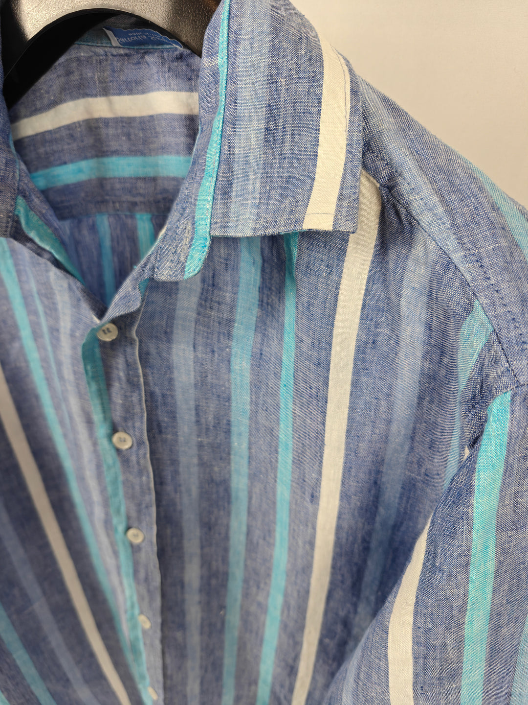 Mens Sartoria Saracena Linen Shirt Blue Size L