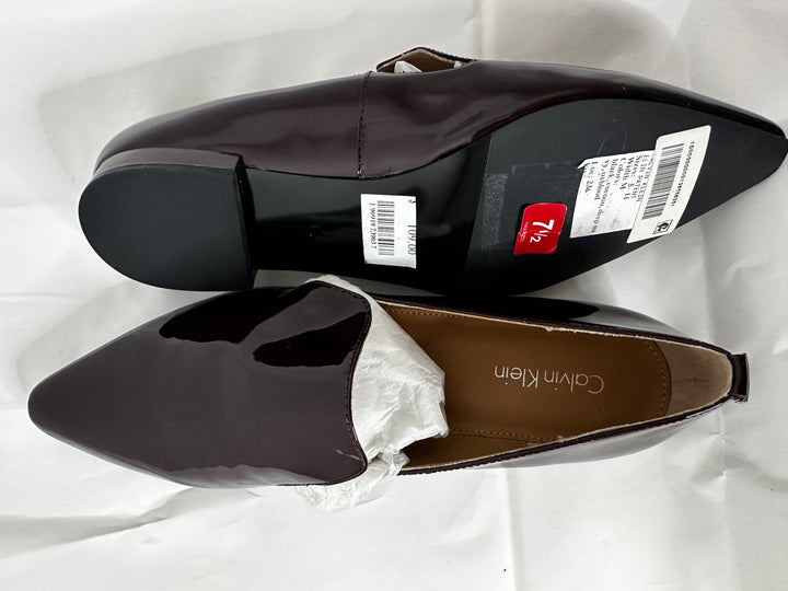 Calvin Klein Elin Patent Leather Oxblood Loafers