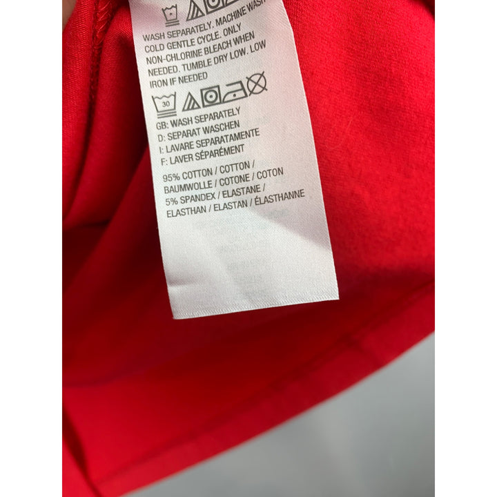 D&Co. Essentials Red Open Front Cardigan XS Long Sleeve Pockets Cotton Blend