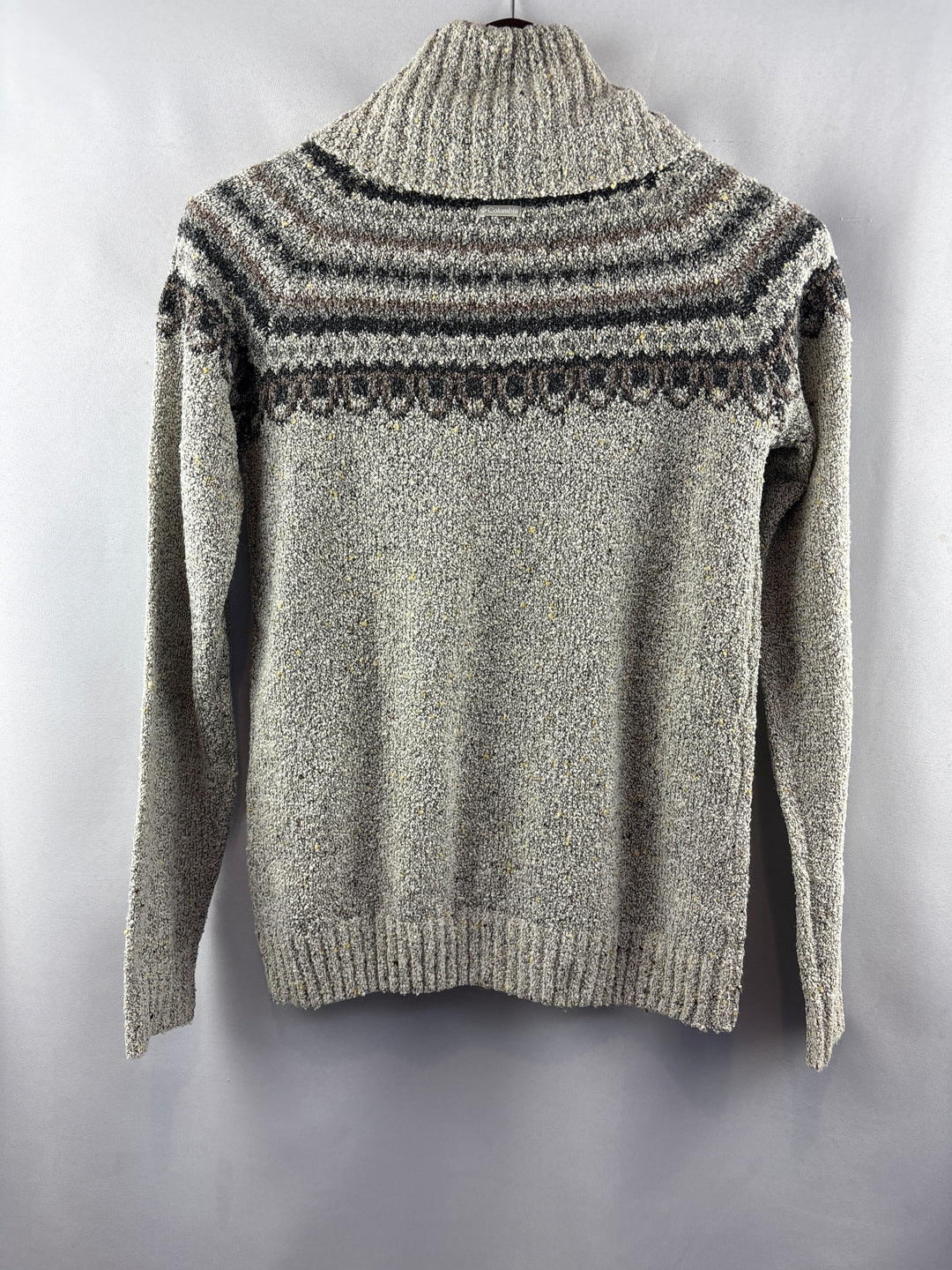 Women’s Columbia Small Greige Patterned Turtleneck Sweater
