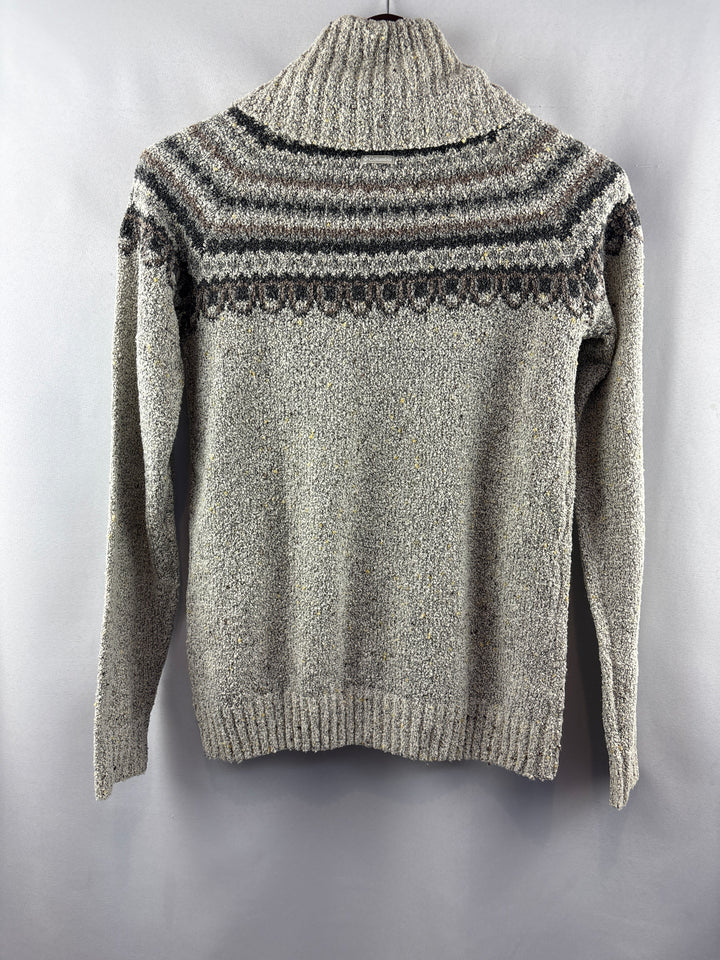 Women’s Columbia Small Greige Patterned Turtleneck Sweater