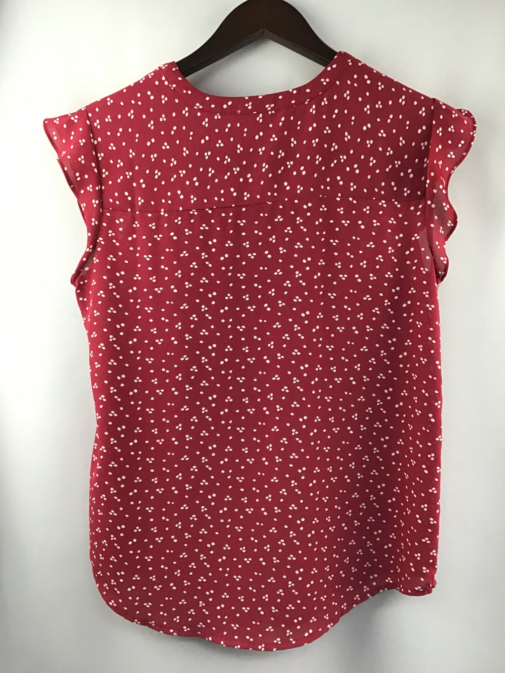 Women’s Fun 2 Fun Red V-Neck Sleeveless Blouse Size S