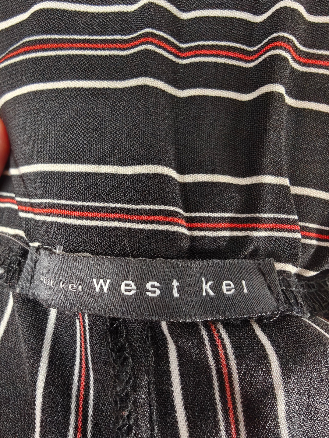 Womens West Kei Wide Leg Pants Black Striped Size Medium