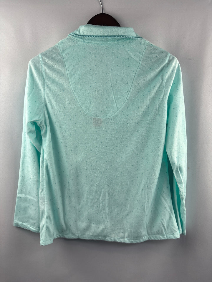 Women’s Aria Collection Small Seafoam Fuzzy Polka Dot PJS