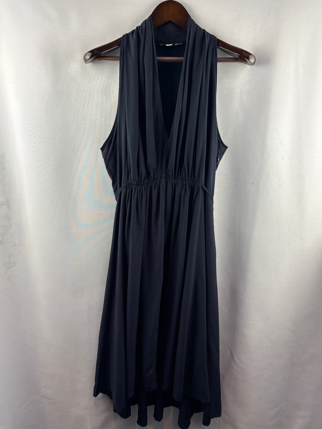 Women’s Molly Bracken Large Dark Navy Cowlneck Midi Dress