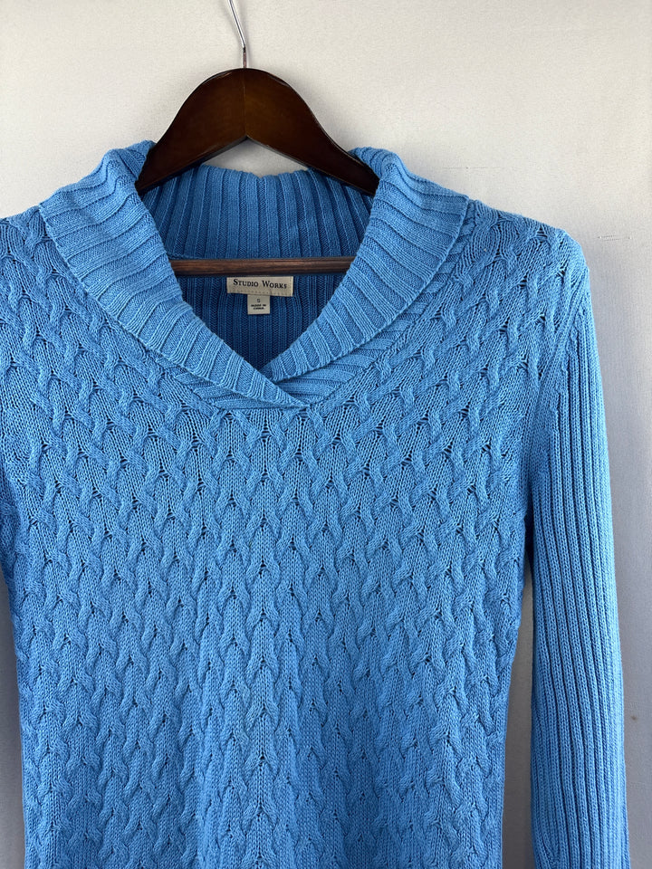 Women’s Studio Works Small Cornflower Blue Knit Sweater
