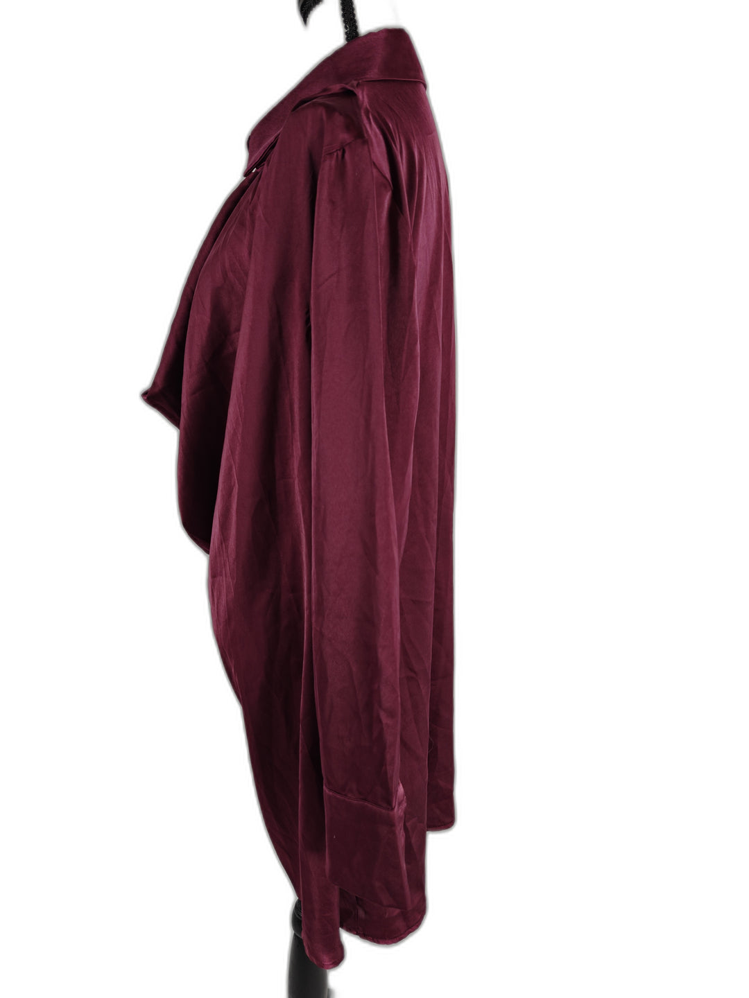 Women Lyaner Cowl Neck Blouse Burgundy Size M