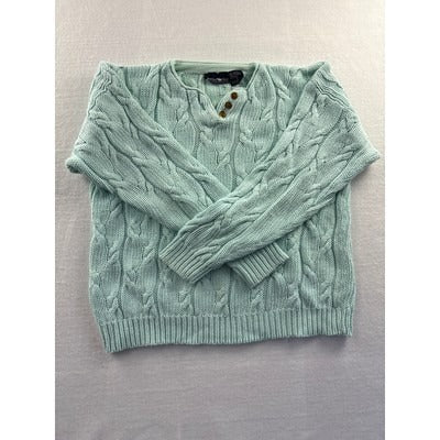 Hunters Run Mint Cable Knit Pullover Sweater