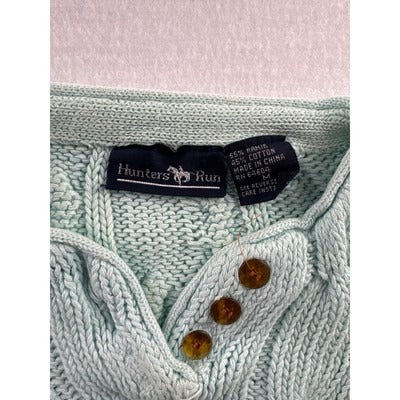 Hunters Run Mint Cable Knit Pullover Sweater