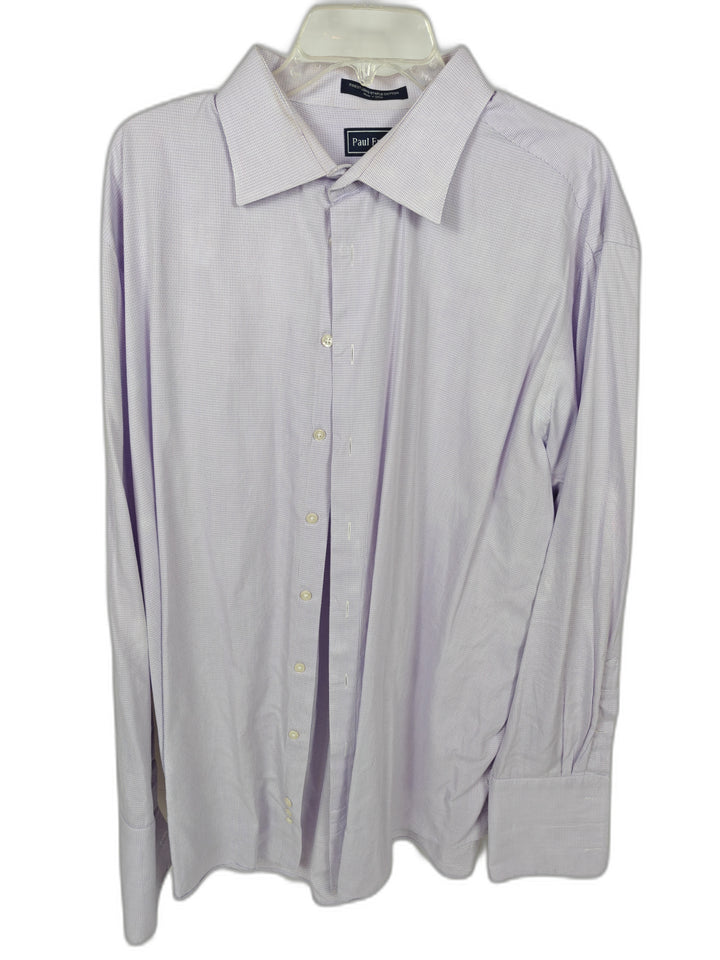 Paul Fredrick 18.5 36 French Cuff Dress Shirt Light Purple Long Staple Cotton