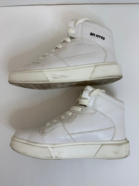 Steve Madden SM NY90 High Top Sneakers White Black Sz10